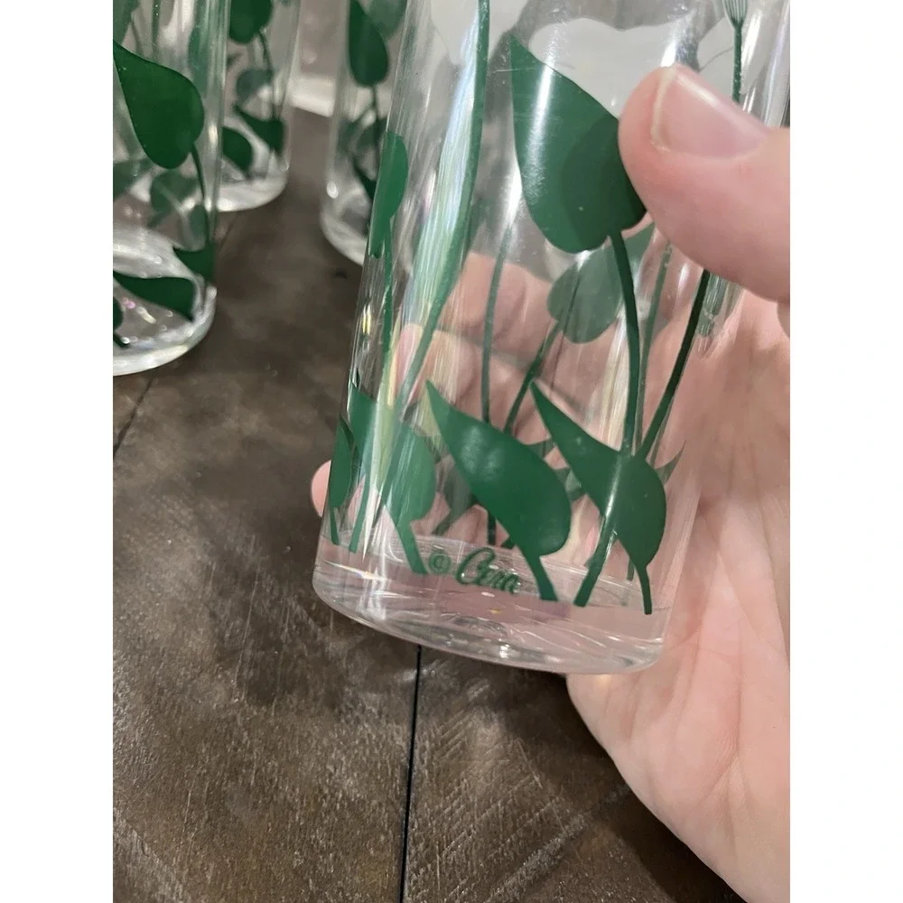 Vtg Cora‎ Acrylic Calla Lilly Pitcher 6 Cups Floral MCM